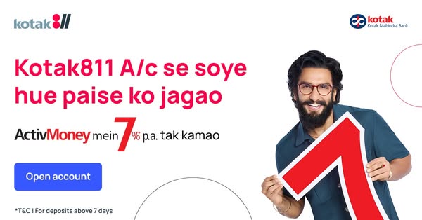 Kotak811 Account - ActivMoney 7% Interest